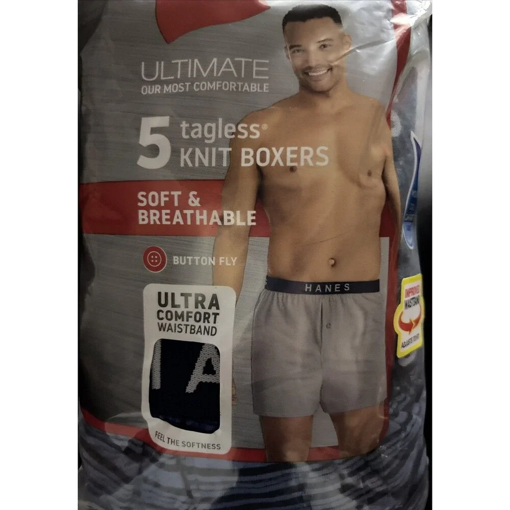 Hanes Ultimate Boxers Shorts Tagless Men's 5 pack Classic Soft Cool Comfort Sz S